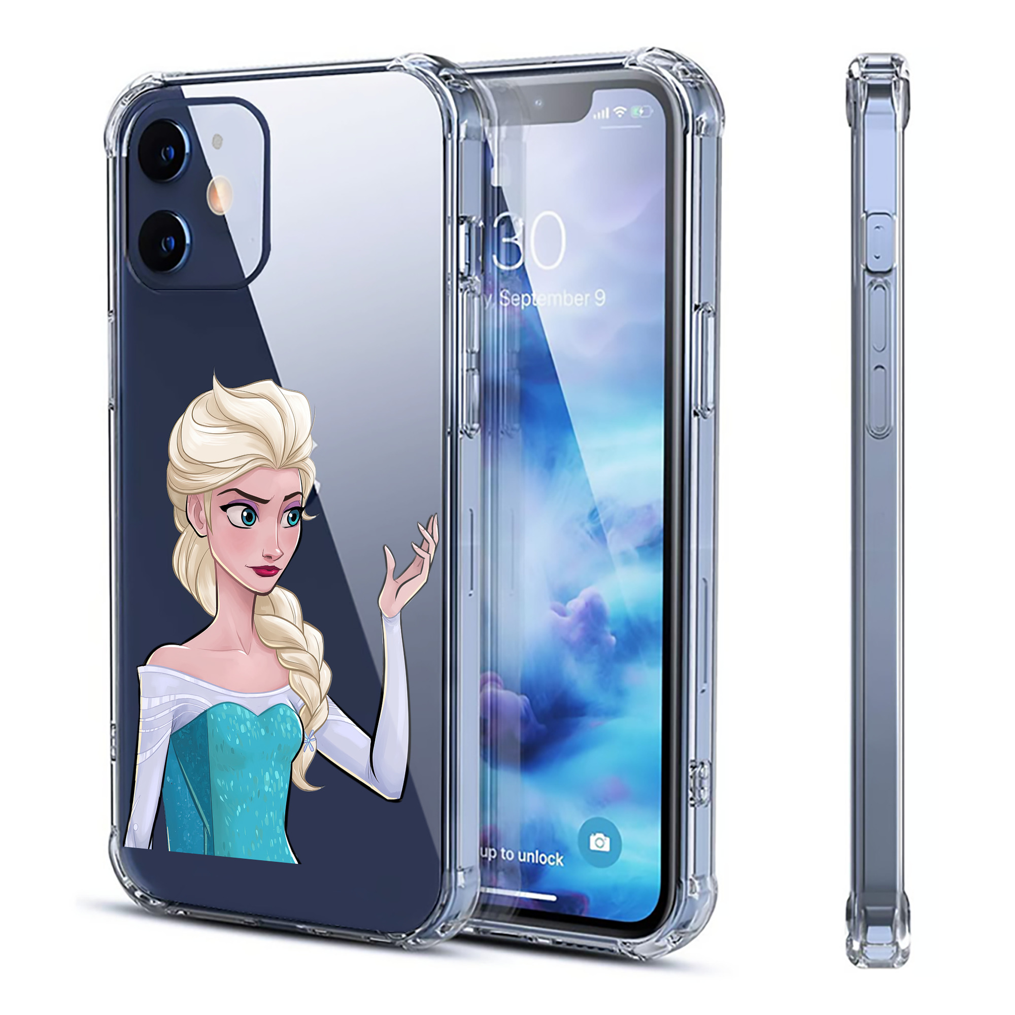 （画像用） アナと雪の女王 アンナ エルサ Frozen Anna Elsa 【iPhone 12シリーズ対応】透明スマホケース（クリアソフトケース）